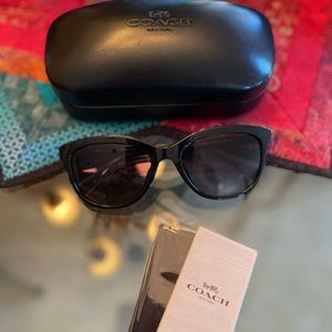EUC Coach black sunglasses with case